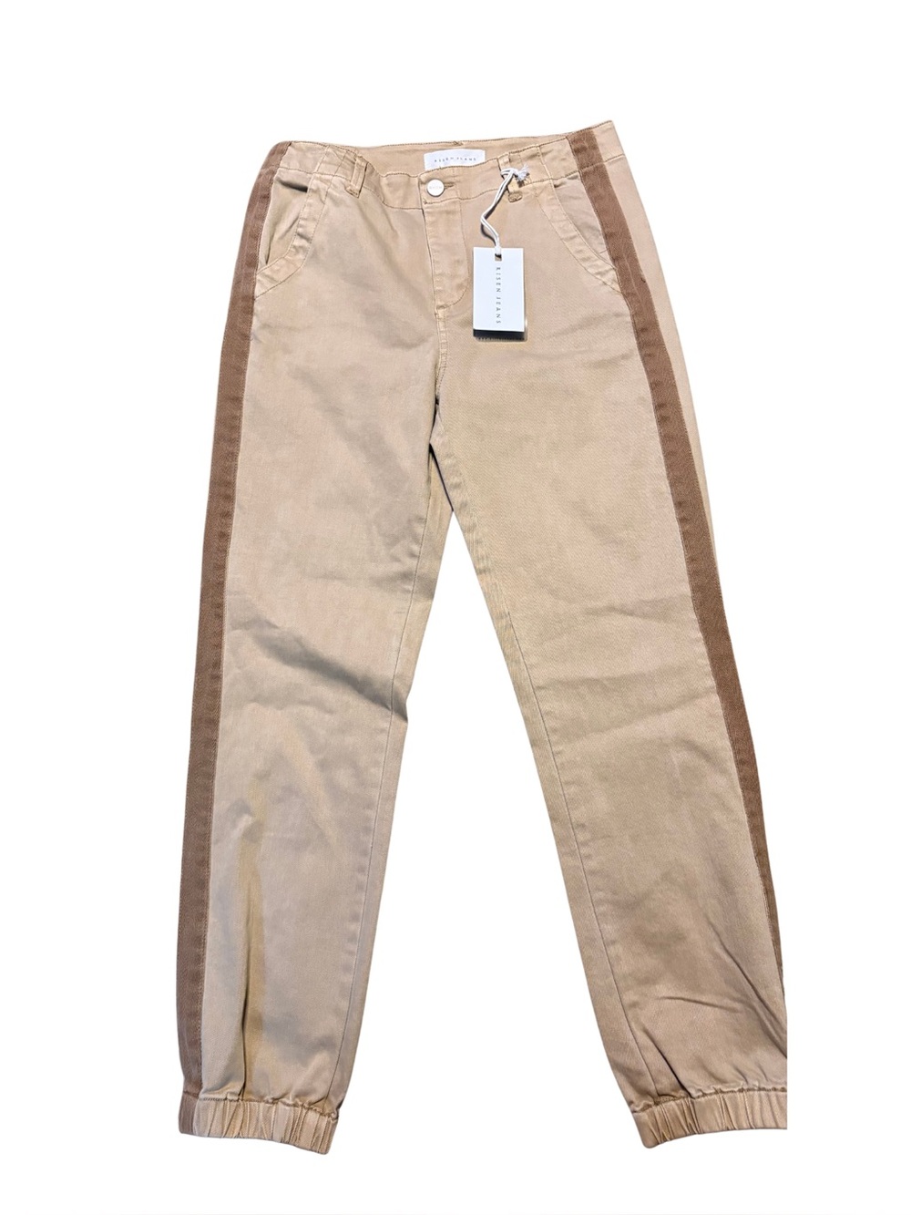 Risen Jeans NWT Beige Side Stripe Ankle Jogger Pants Women's‎ Sz 3